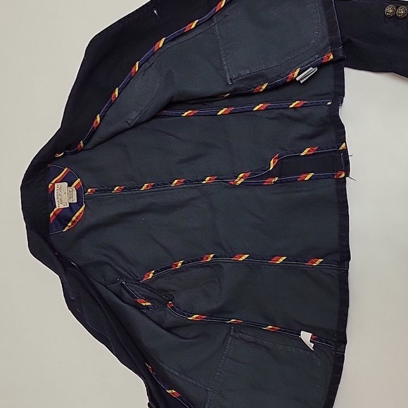 Ralph Lauren 100% cotton denim navy blazer w/crest girl's 14 prep school uniform - Picture 7 of 7